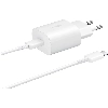 Сетевое зарядное устройство Samsung EP-TA800 + кабель USB Type-C, 25 Вт, белый