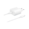 Сетевое зарядное устройство Samsung EP-TA845N + кабель USB Type-C, 45 Вт, белый
